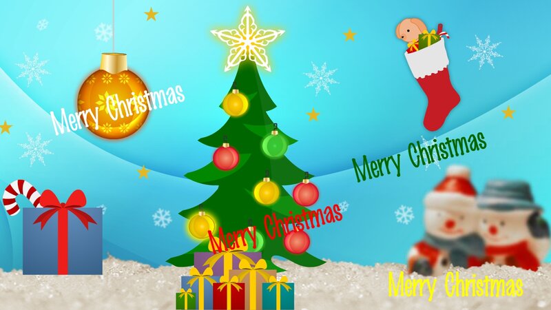 Christmas Tree with Ornaments — Blue, Festive, Winter
