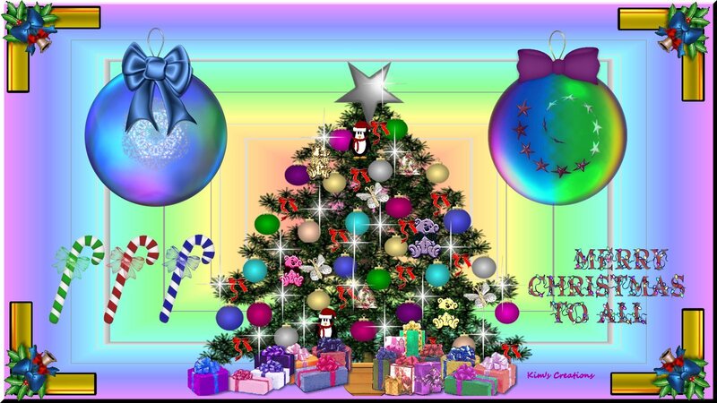 Christmas Tree with Ornaments — Green, Festive, Winter, Digital Art