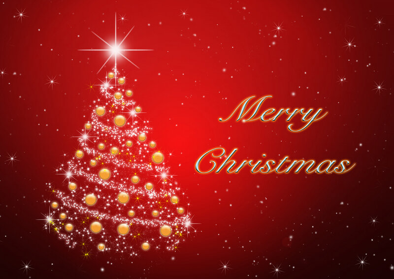 Christmas Tree with Ornaments — Red