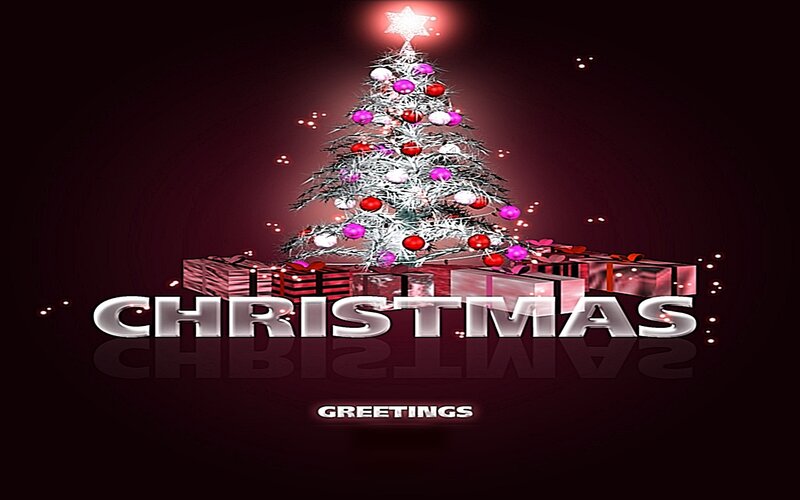 Christmas Tree with Presents — Red