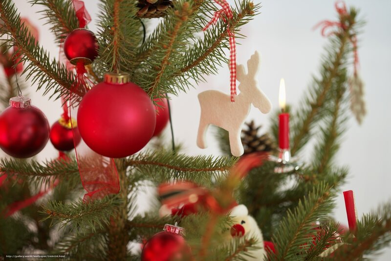 Christmas tree with red ornaments