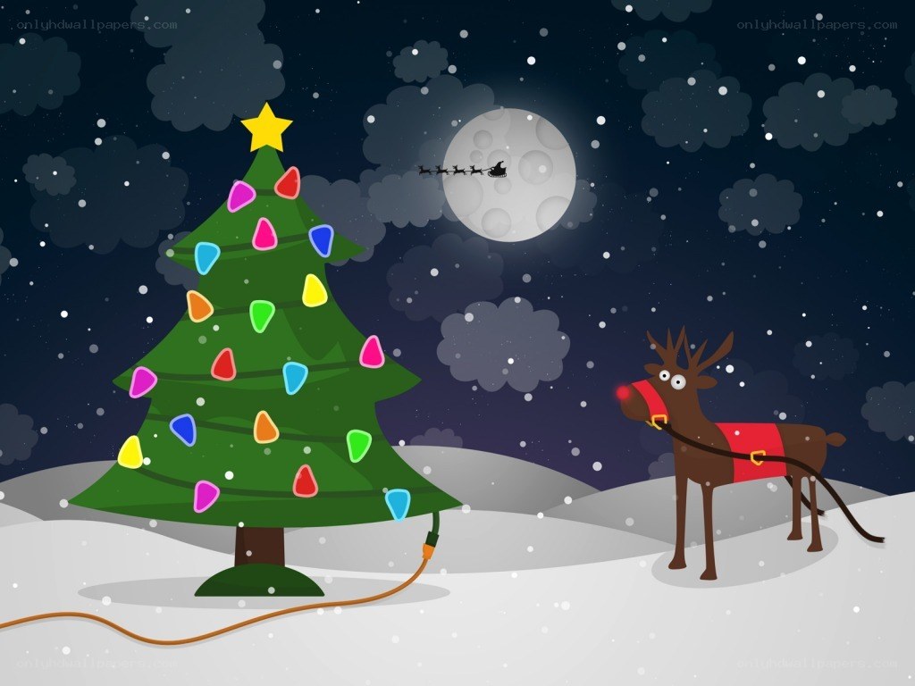 Christmas tree with reindeer