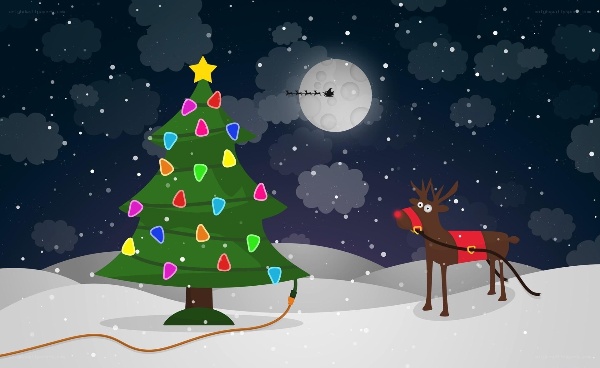 Christmas tree with reindeer