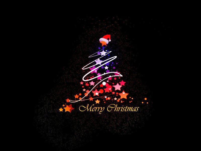 Christmas Tree with Santa Hat