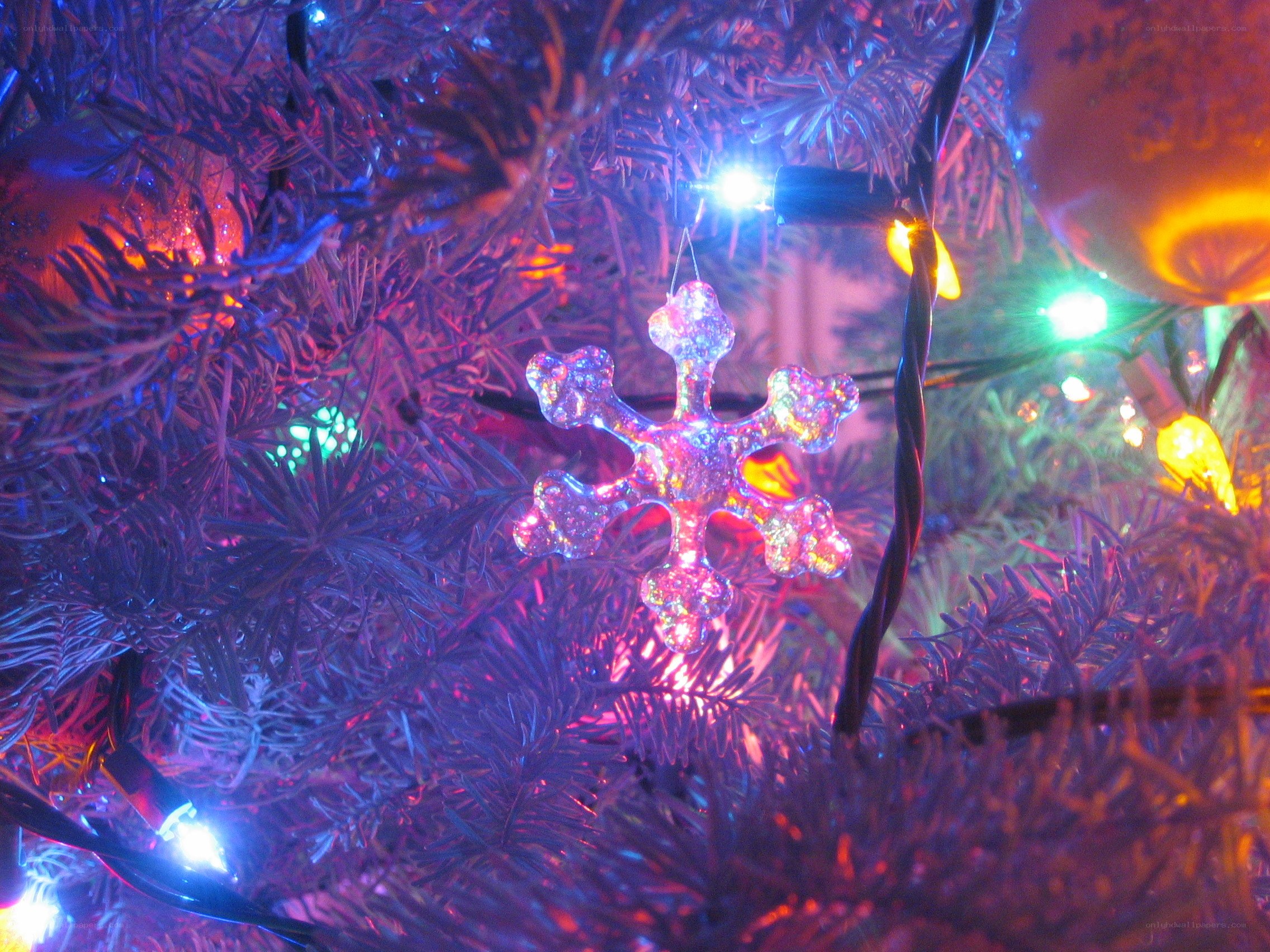 Christmas tree with snowflake ornament