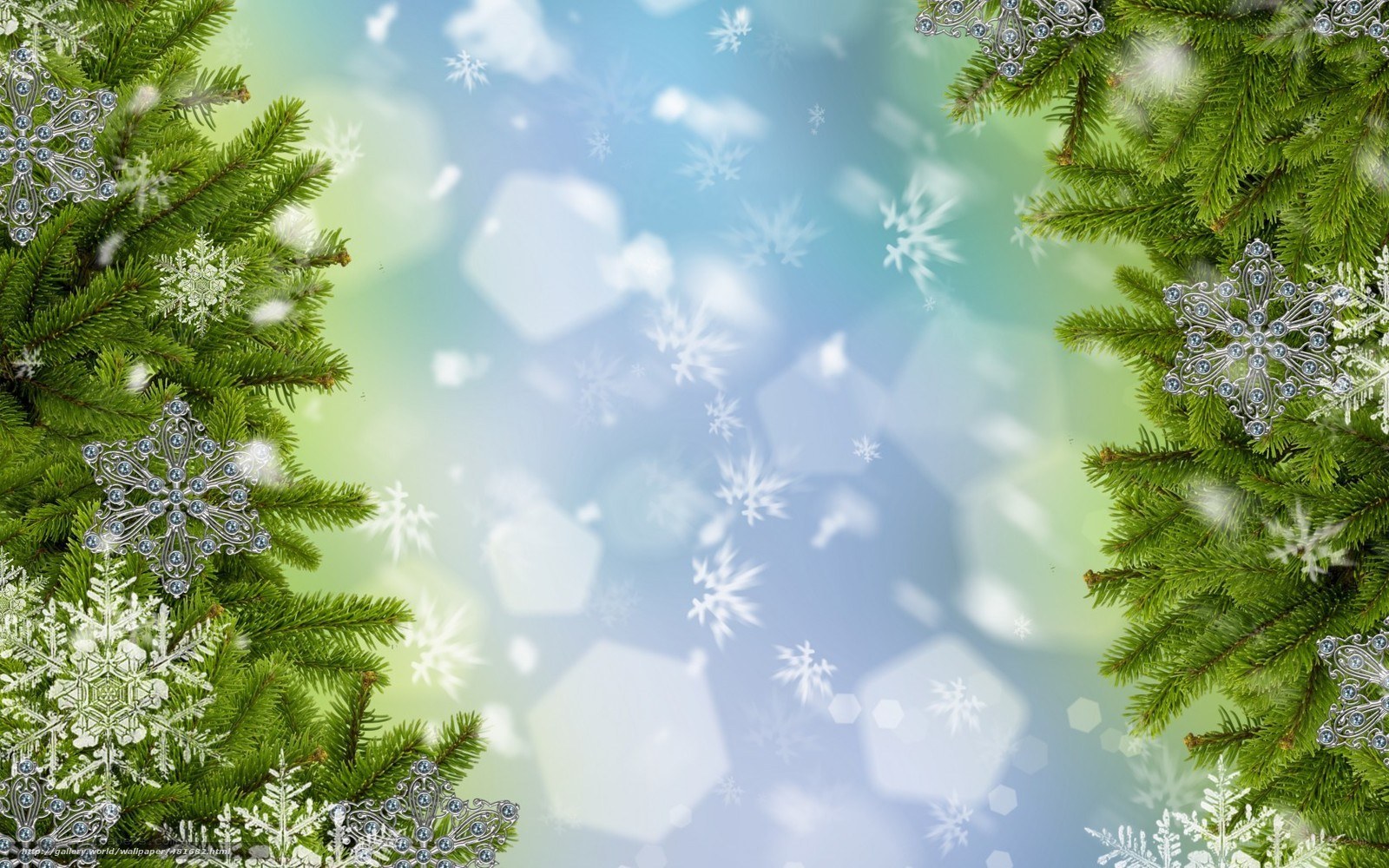 Christmas tree with snowflakes