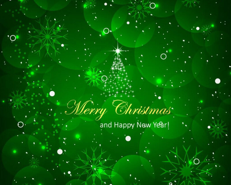 Christmas Tree with Snowflakes — Green