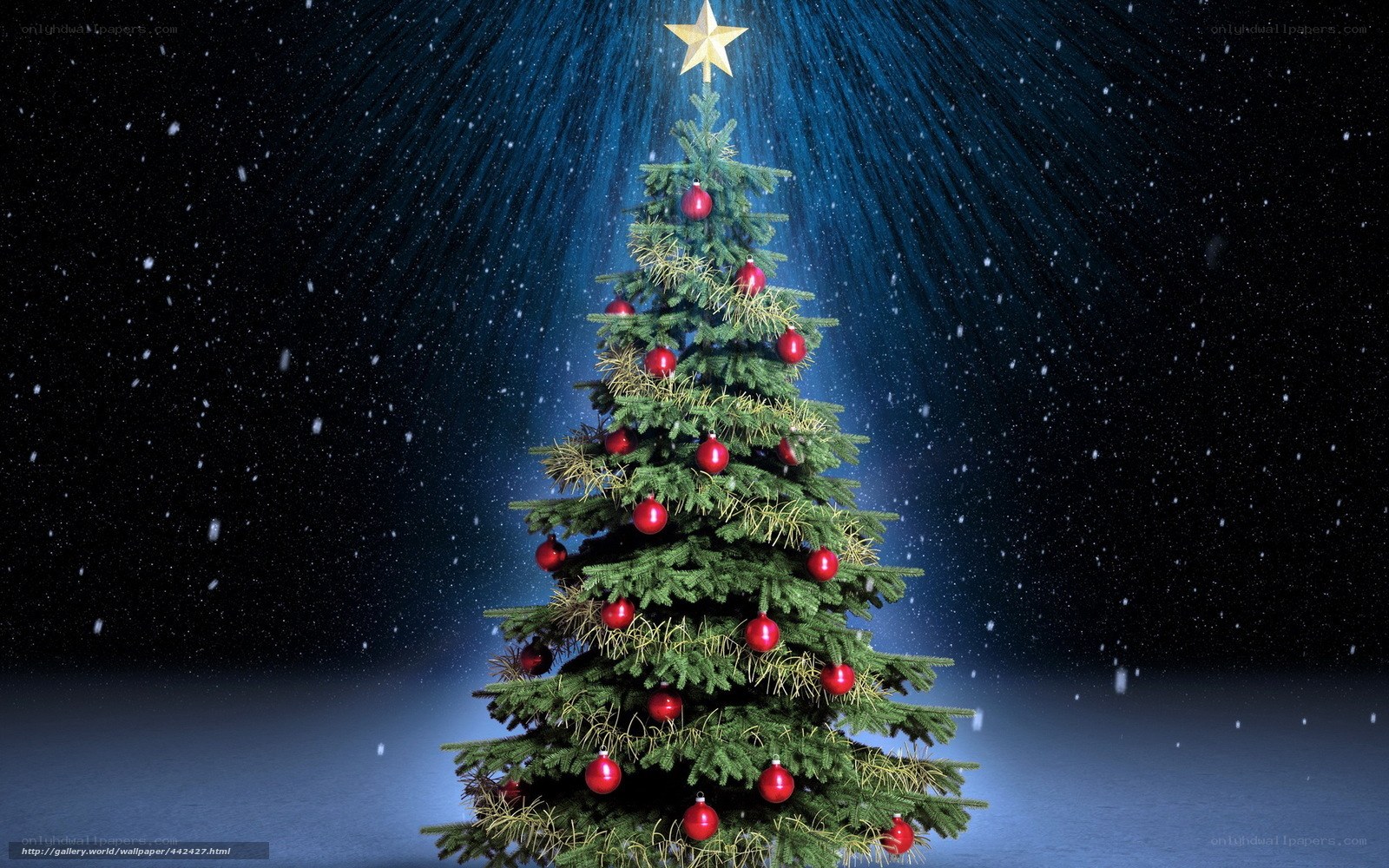 Christmas tree with star and ornaments