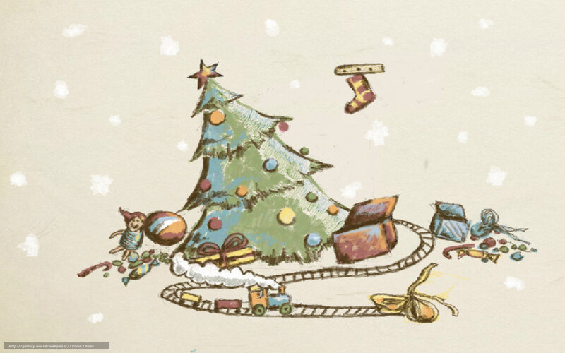 Christmas tree with toys and gifts