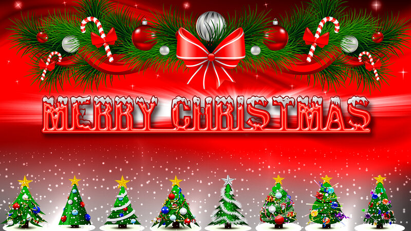 Christmas Trees and Decorations — Red