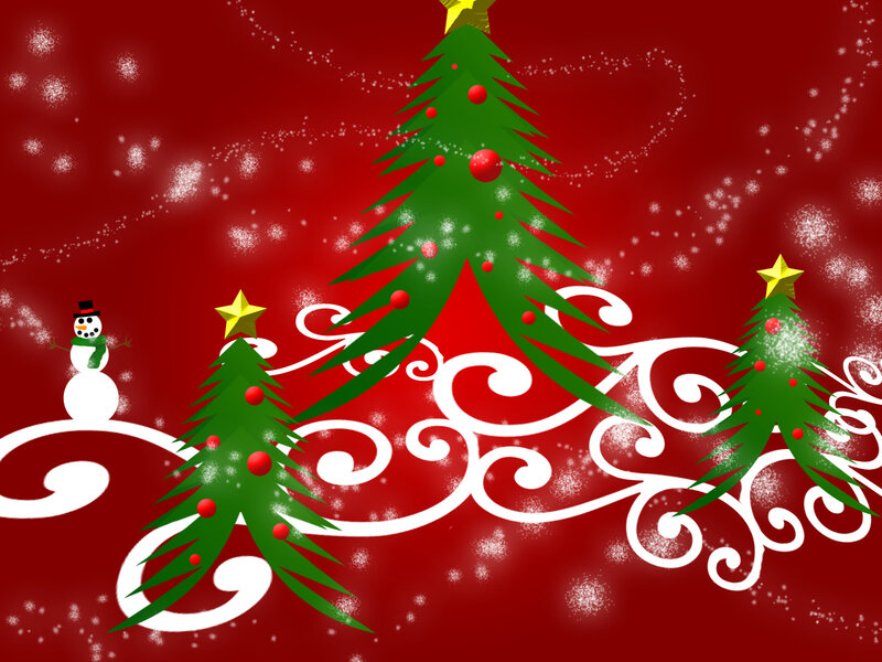 Christmas Trees and Snowman
