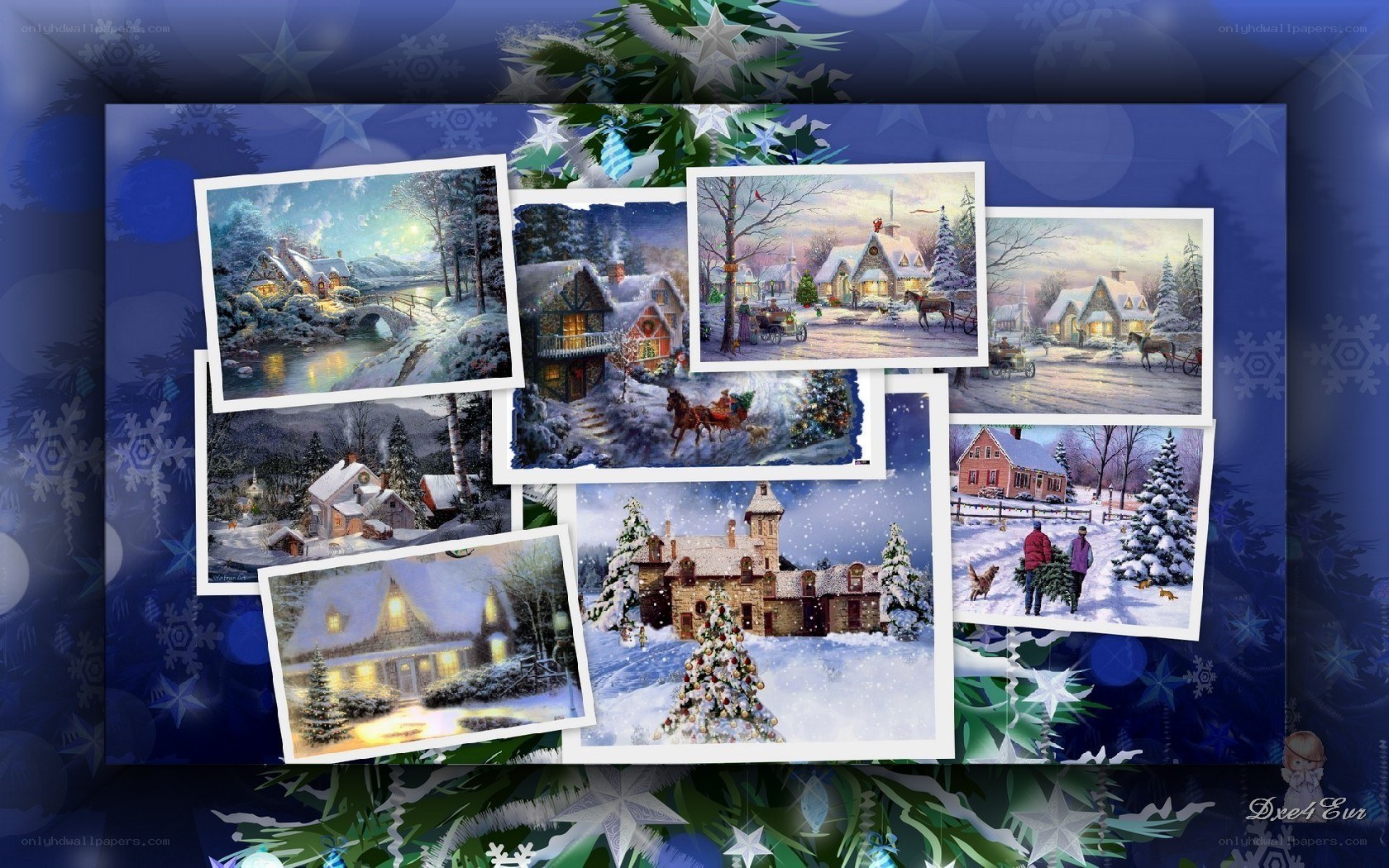 Christmas village collage