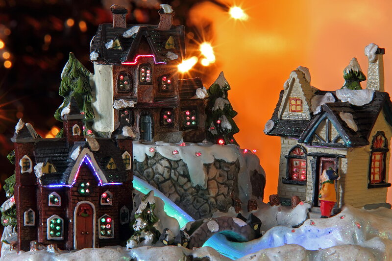 Christmas Village Diorama — Orange, Festive