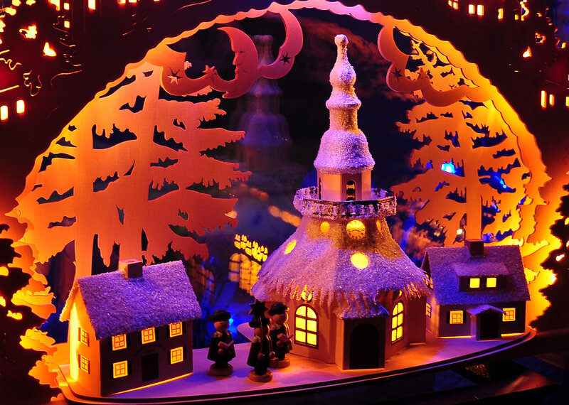 Christmas Village Diorama — Orange