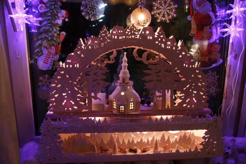 Christmas Village Display — White, Festive