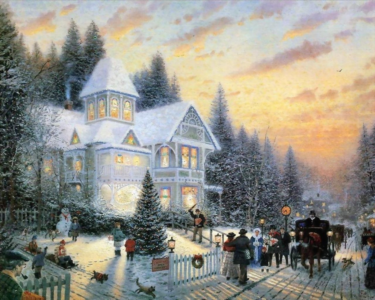 Christmas village scene