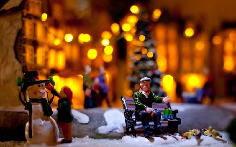 Christmas village scene