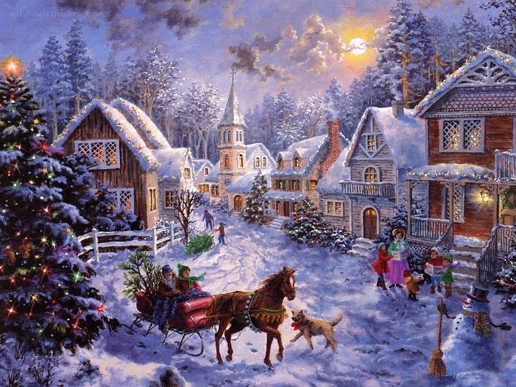 Christmas village scene