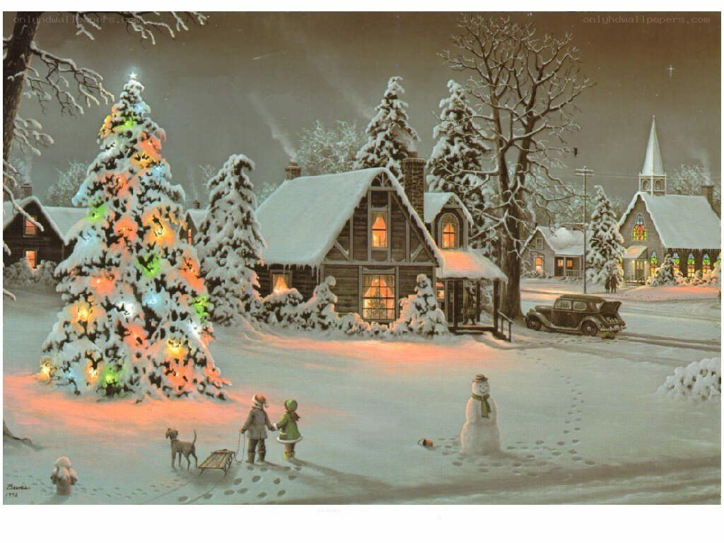 Christmas village scene