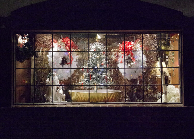 Christmas Window Display — White, Festive