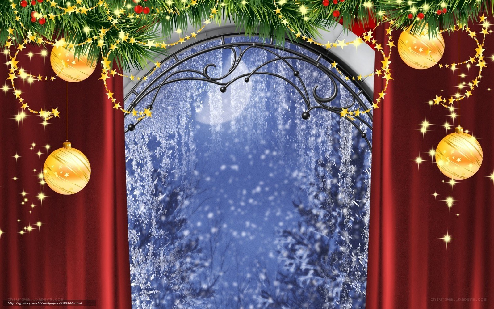 Christmas window scene