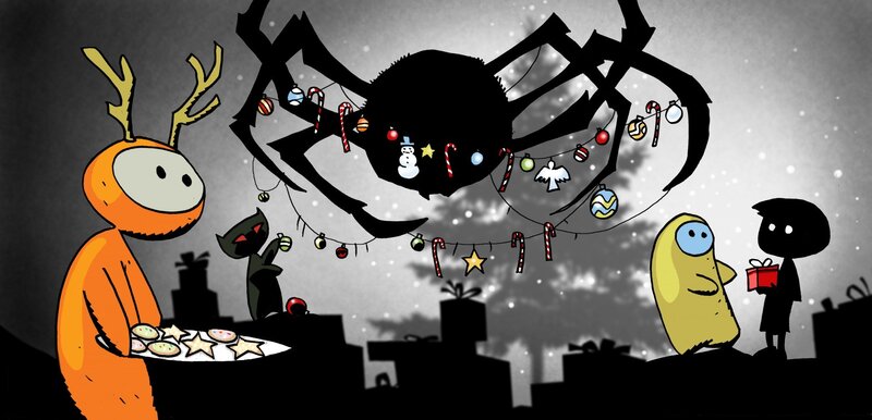 Christmas with cartoon characters