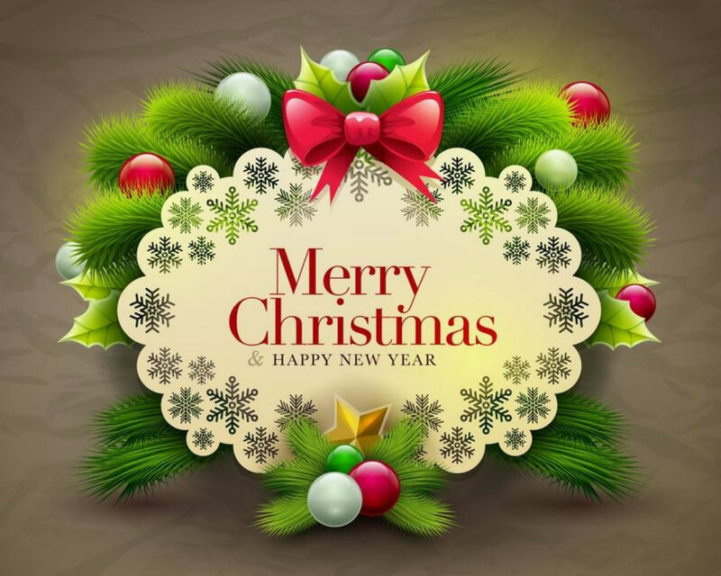 Christmas Wreath Card — Green