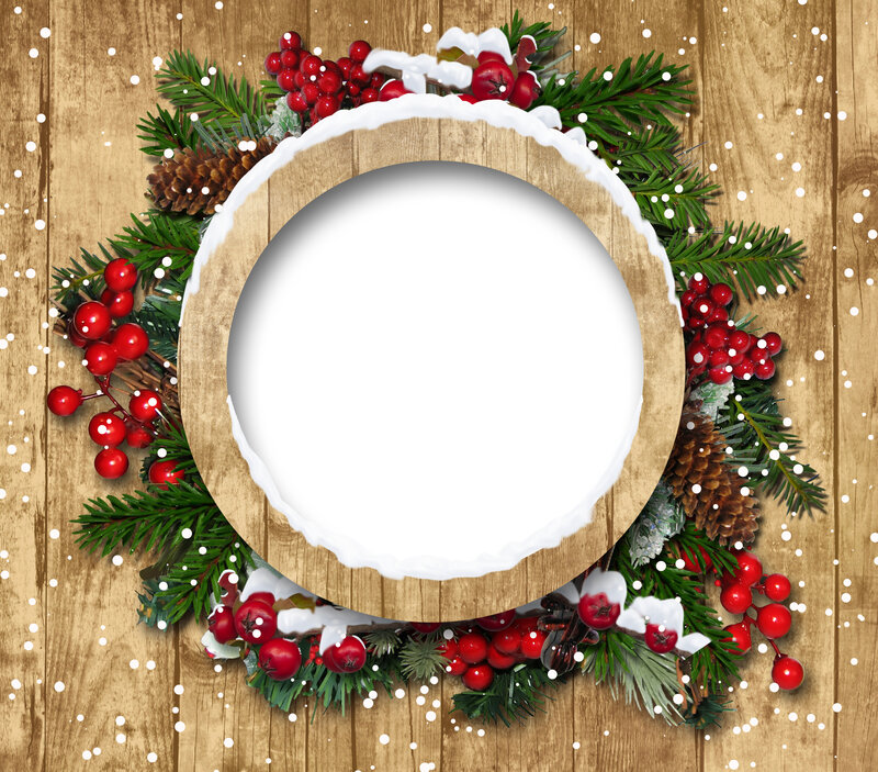 Christmas Wreath Frame — Green, Festive