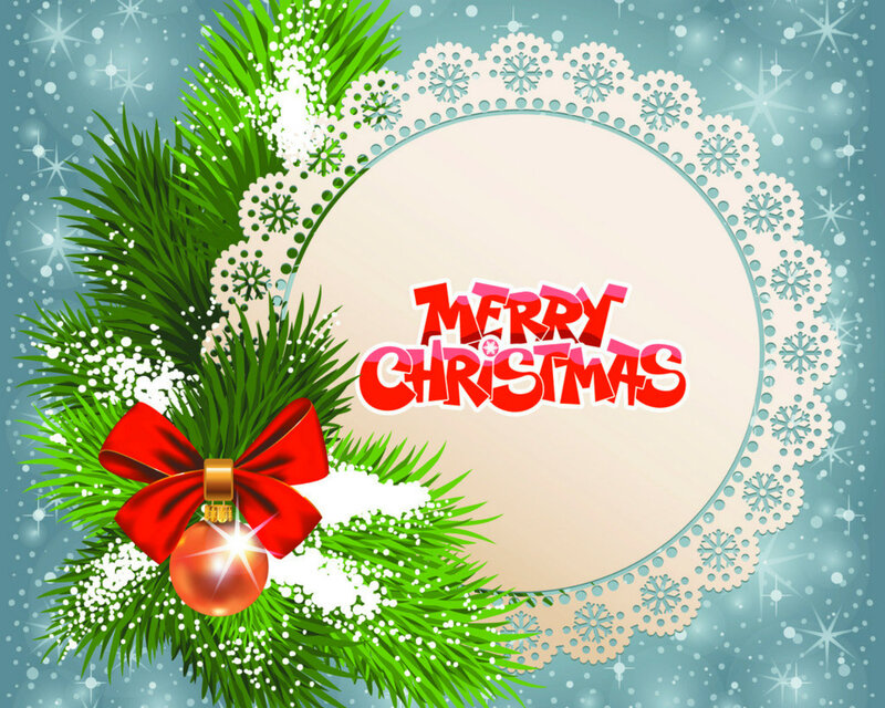Christmas Wreath Frame — Green, Festive, Winter, Vector Art