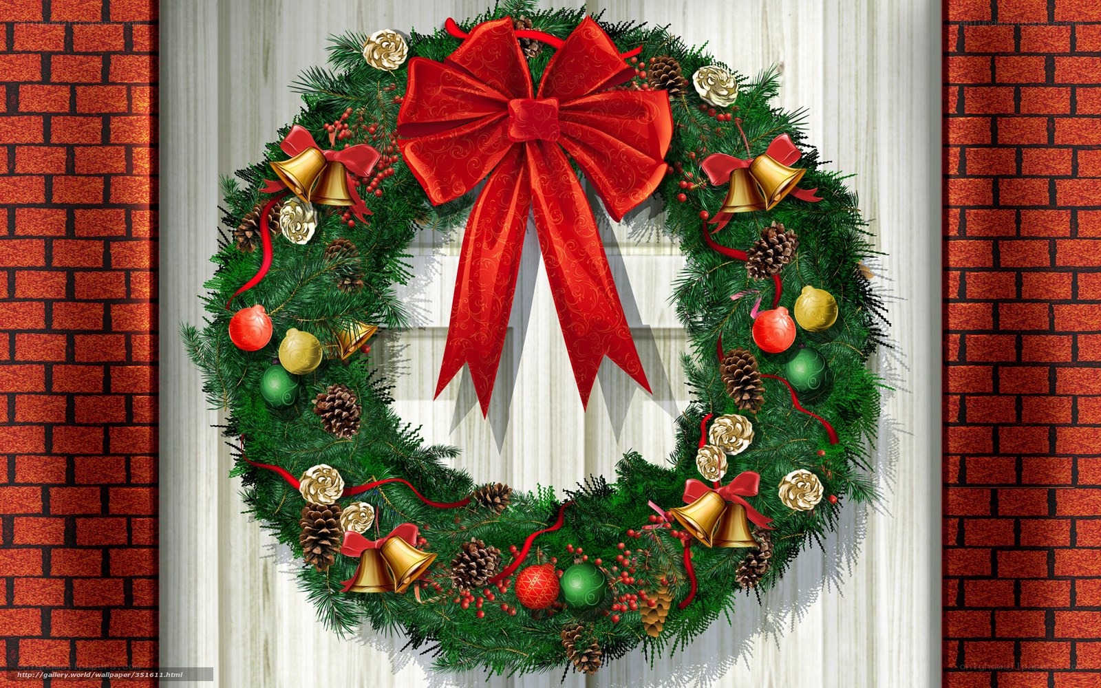 Christmas wreath on door