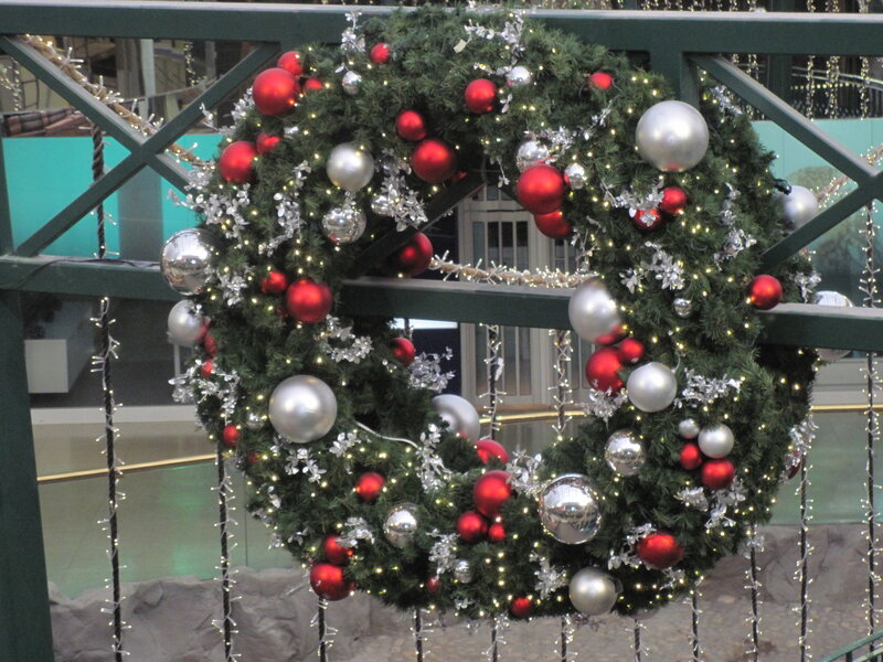 Christmas Wreath on Railing