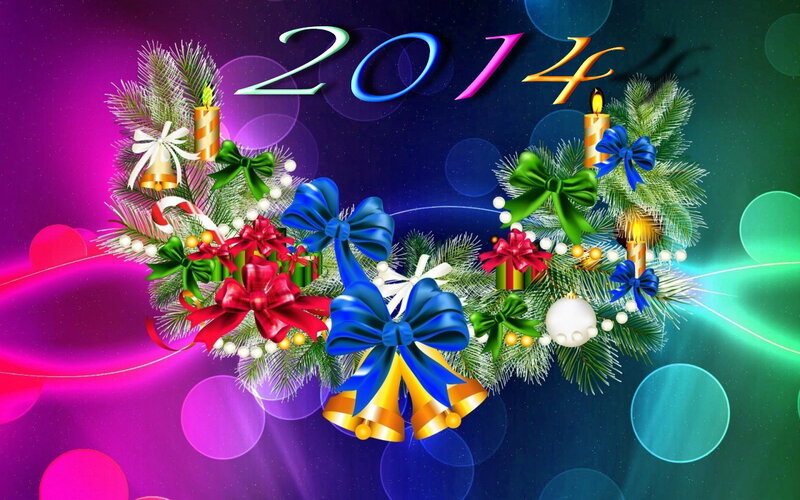 Christmas Wreath with Bells — Purple