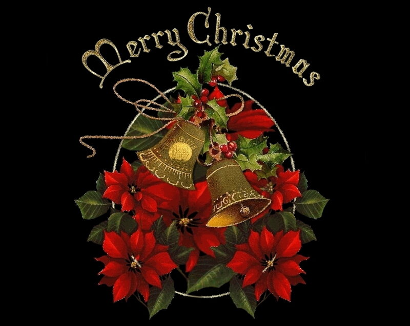 Christmas Wreath with Bells — Red
