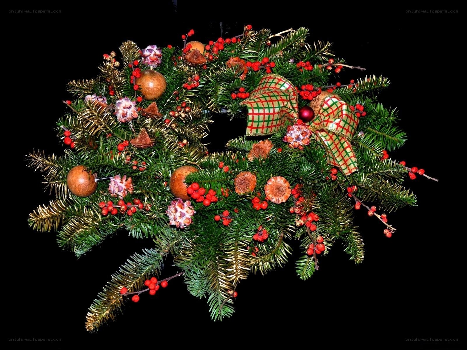 Christmas wreath with berries