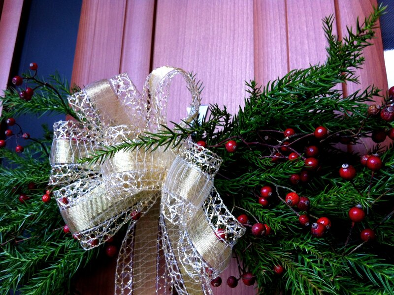 Christmas Wreath with Bow — Green, Festive, Winter