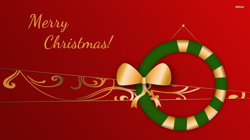 Christmas Wreath with Bow — Red