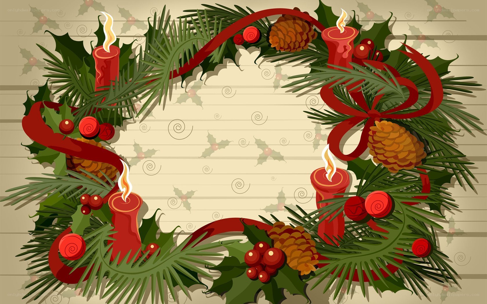 Christmas wreath with candles