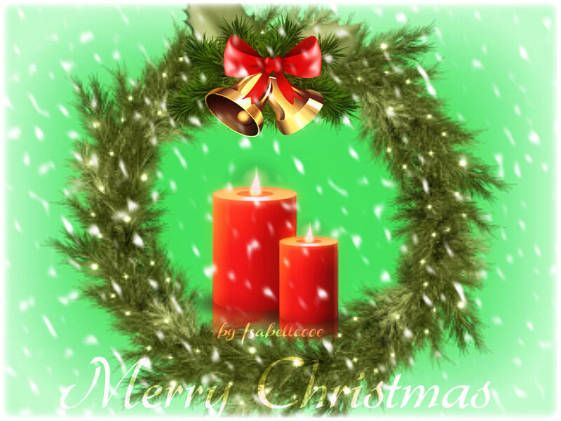 Christmas Wreath with Candles — Green, Festive, Winter