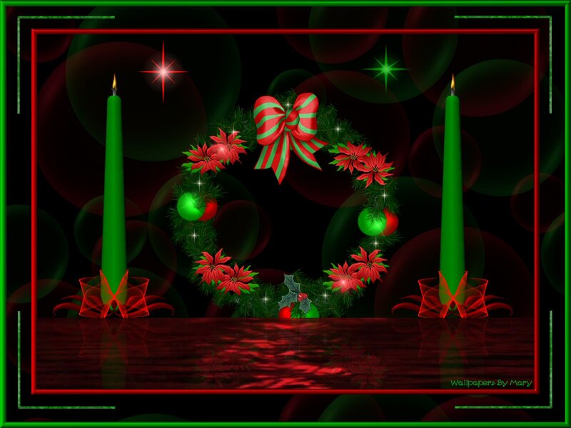 Christmas Wreath with Candles — Red, Festive