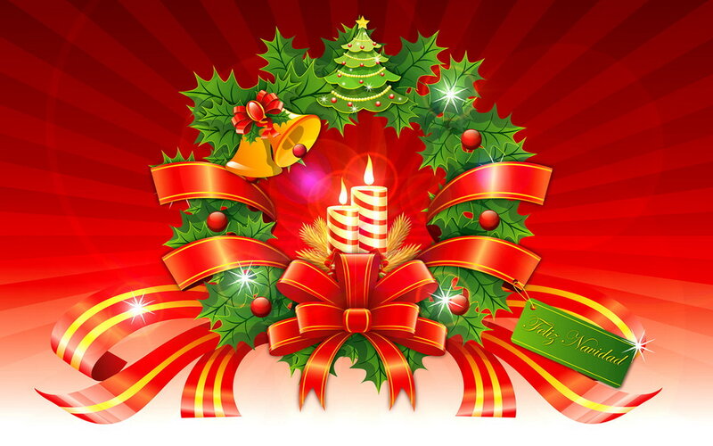 Christmas Wreath with Candles — Red
