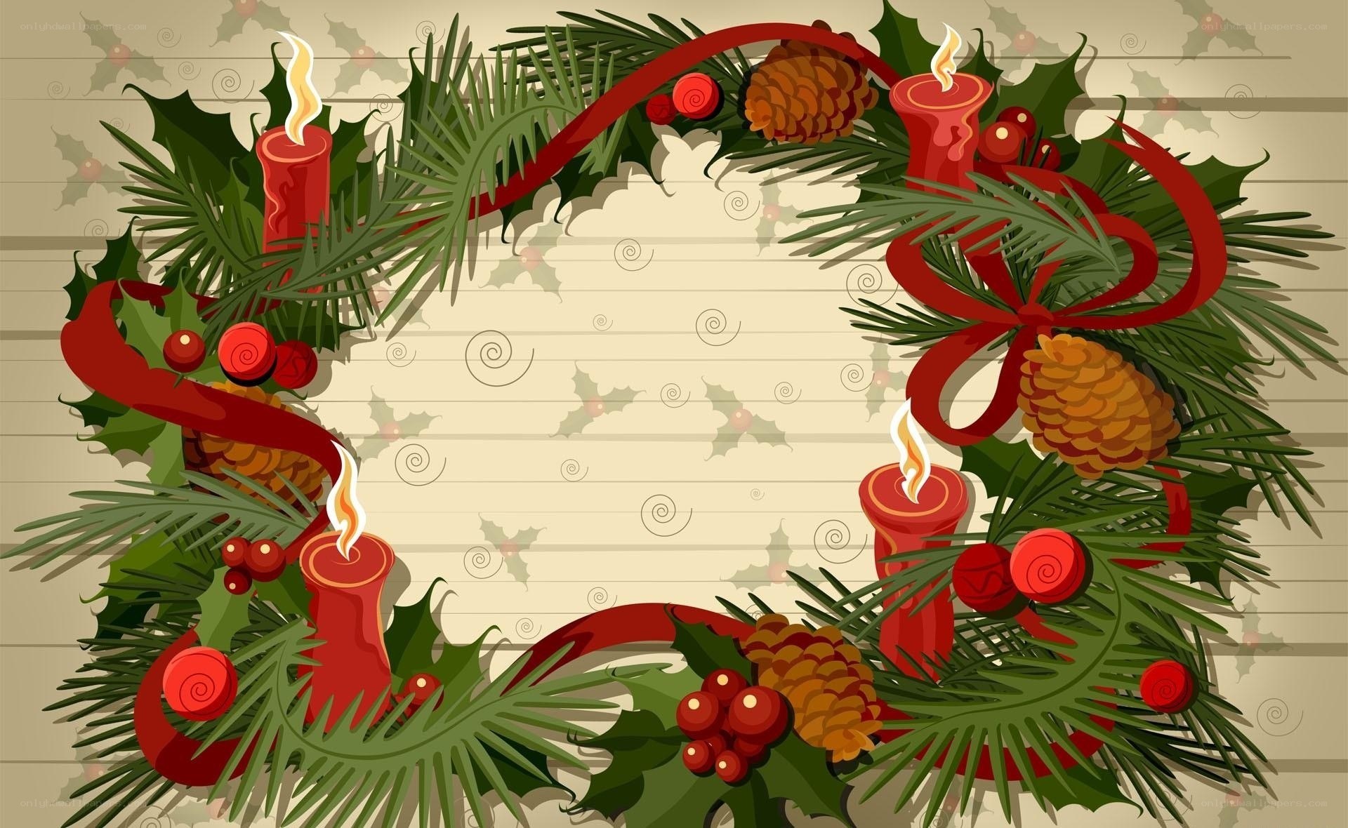 Christmas wreath with candles