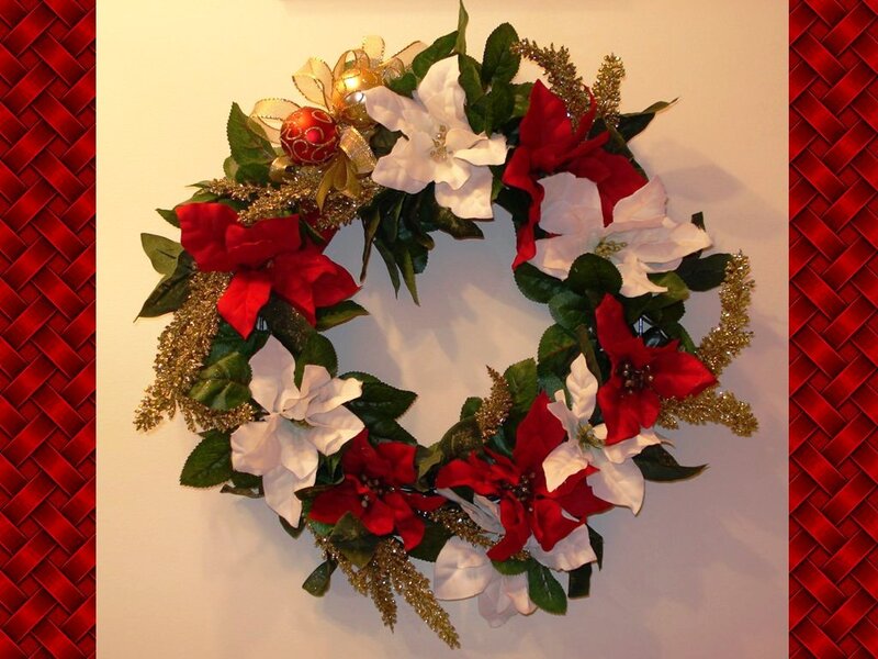 Christmas Wreath with Flowers