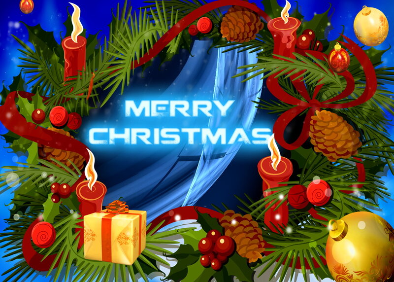 Christmas Wreath with Gifts — Green