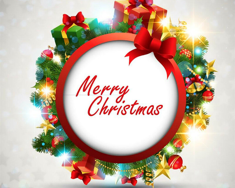 Christmas Wreath with Gifts — Red