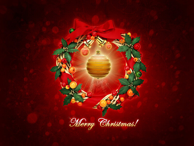 Christmas wreath with ornament