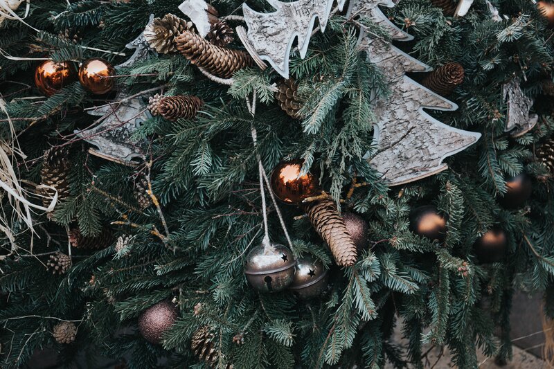 Christmas wreath with ornaments