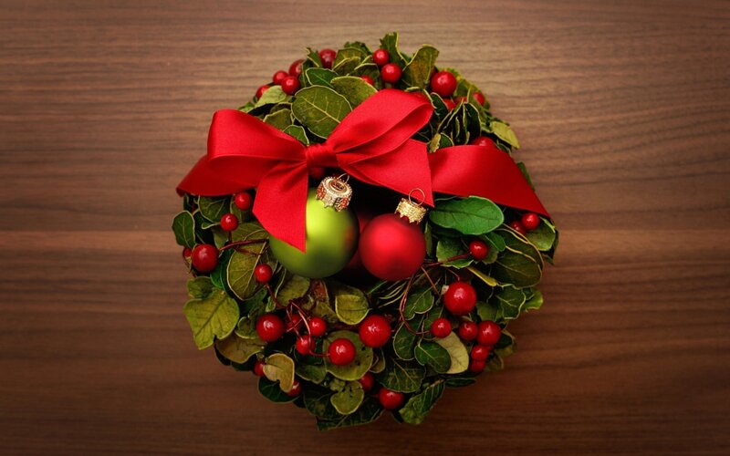 Christmas wreath with ornaments