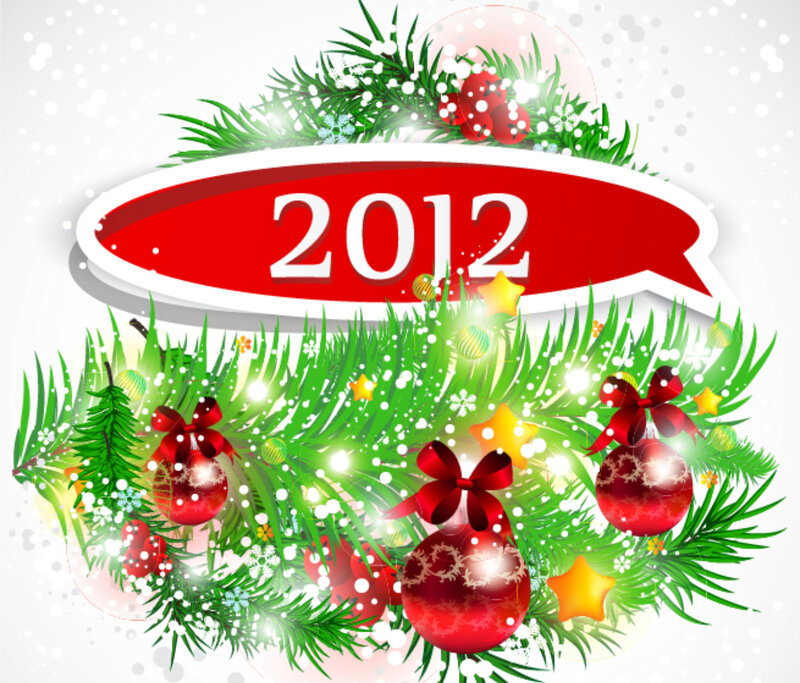 Christmas Wreath with Ornaments — Green