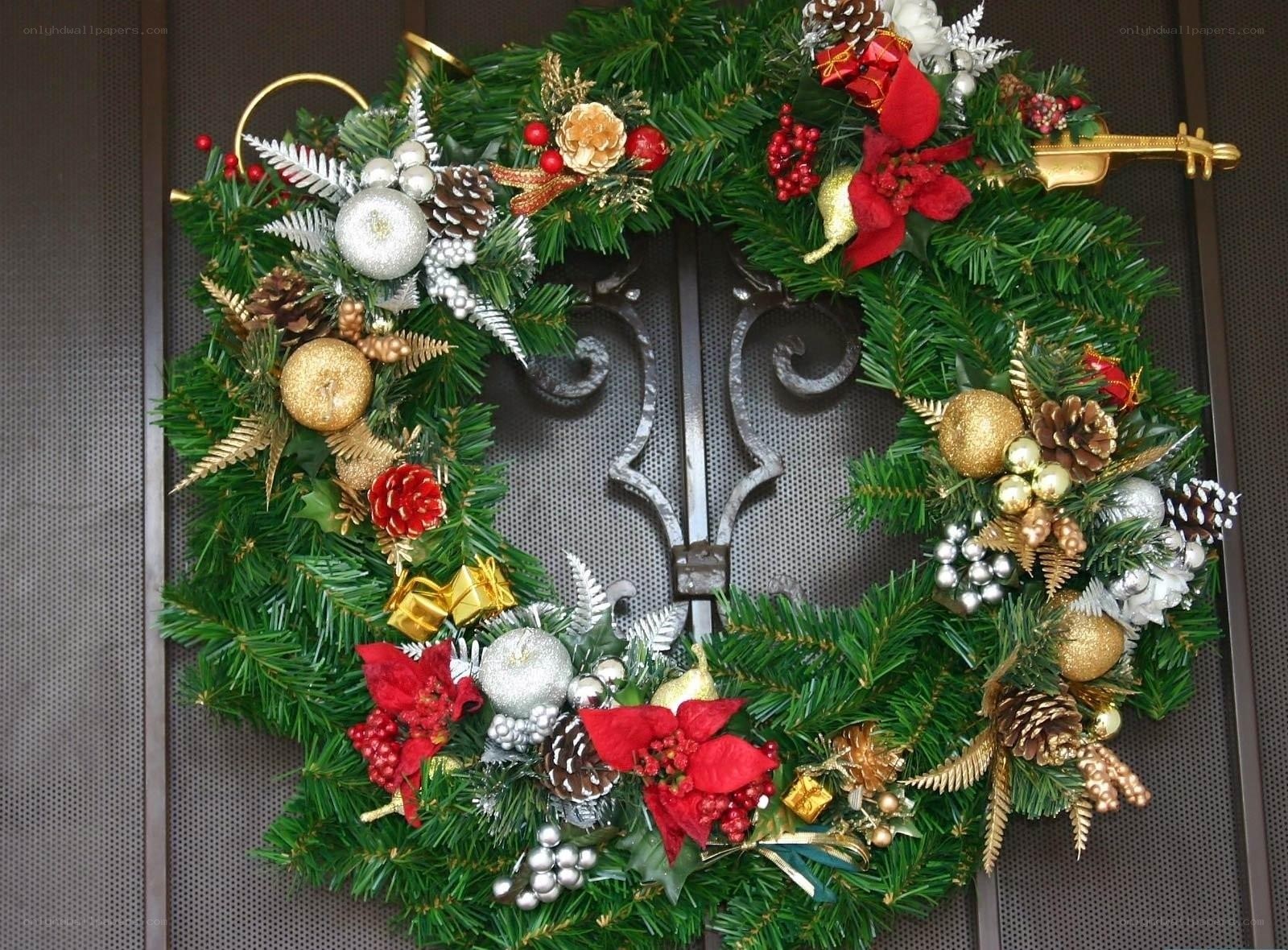 Christmas wreath with ornaments