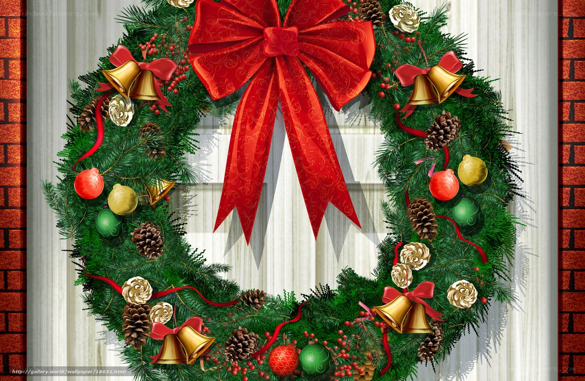 Christmas wreath with red bow
